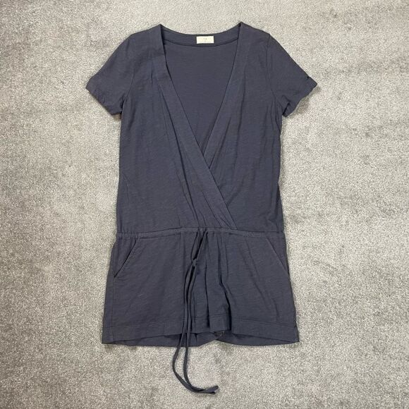 Anthropologie T.LA Women’s Small V Neck Wrap Tie Grey Romper One Piece USA NWOT - Picture 1 of 4